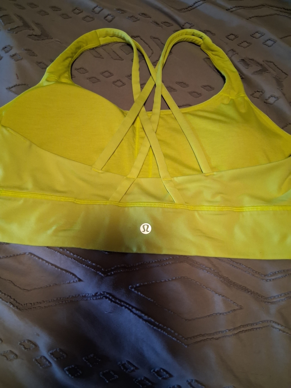 lululemon athletica Yellow Strappy Back Sports Bra Size M/L